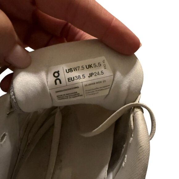 On Cloudrunner Womens Athletic Running Shoes Size 7.5 White & Gray Mesh Light - Picture 9 of 9